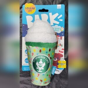Bark Howly Jowly Holidays Elfspresso Latte Shaped Plush Dog Toy Christmas - NWT